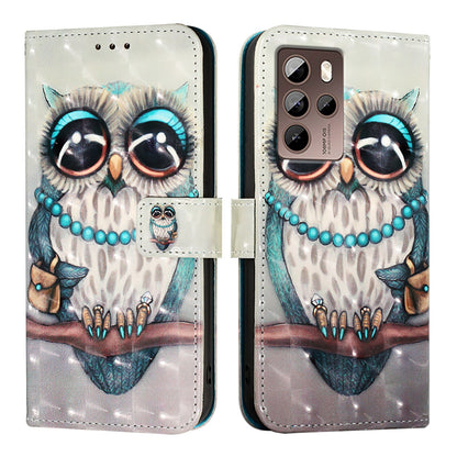 HTC U24 Pro Leather Flip Phone Case with 3D Painted Design, Card Holder, Wallet & Stand Function - Durable Protection & Easy Access