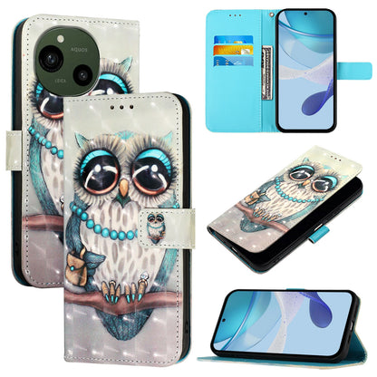 Sharp Aquos R9 Leather Flip Phone Case with 3D Painted Design, Card Holder, Wallet & Stand Function - Durable Protection & Easy Access