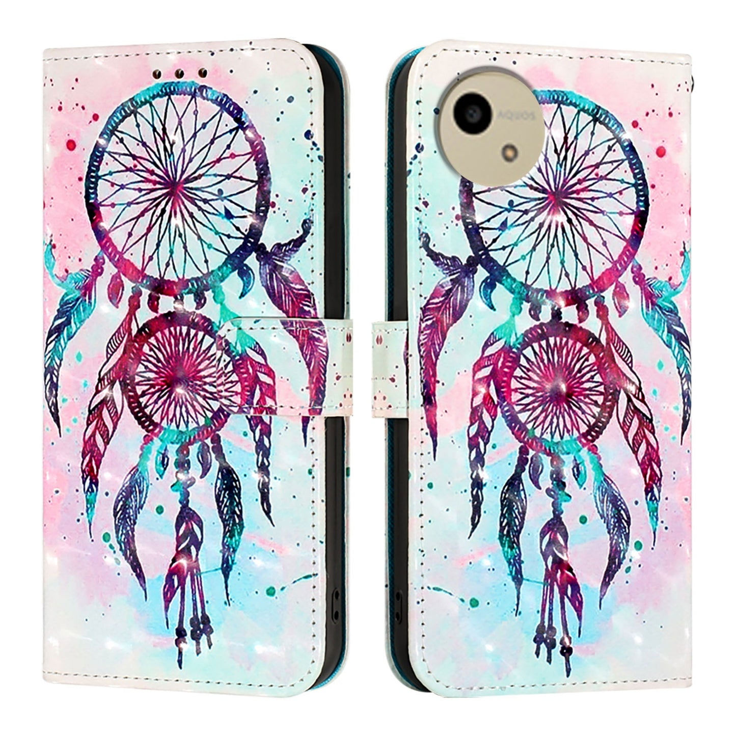 Sharp Aquos wish4 Leather Flip Phone Case with 3D Painted Design, Card Holder, Wallet & Stand Function - Durable Protection & Easy Access