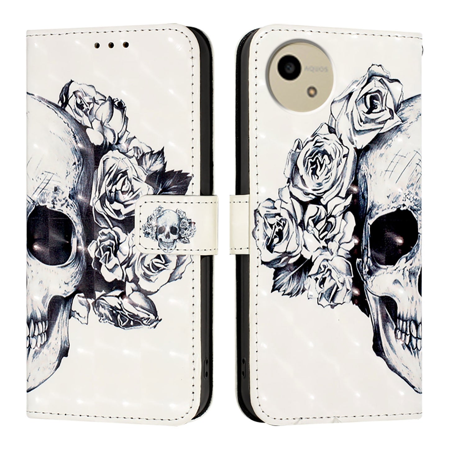 Sharp Aquos wish4 Leather Flip Phone Case with 3D Painted Design, Card Holder, Wallet & Stand Function - Durable Protection & Easy Access