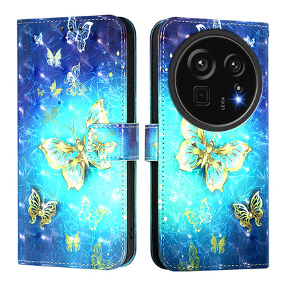 Sharp Aquos R9 Pro SH-54E Leather Flip Phone Case with 3D Painted Design, Card Holder, Wallet & Stand Function - Durable Protection & Easy Access