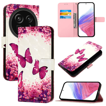 Sharp Aquos R9 Pro SH-54E Leather Flip Phone Case with 3D Painted Design, Card Holder, Wallet & Stand Function - Durable Protection & Easy Access
