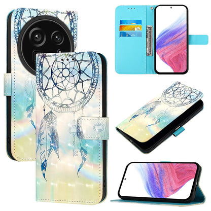 Sharp Aquos R9 Pro SH-54E Leather Flip Phone Case with 3D Painted Design, Card Holder, Wallet & Stand Function - Durable Protection & Easy Access