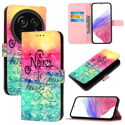 Sharp Aquos R9 Pro SH-54E Leather Flip Phone Case with 3D Painted Design, Card Holder, Wallet & Stand Function - Durable Protection & Easy Access
