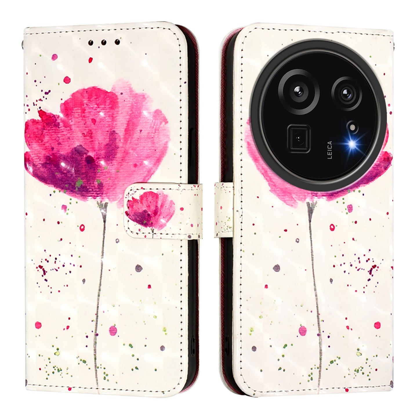 Sharp Aquos R9 Pro SH-54E Leather Flip Phone Case with 3D Painted Design, Card Holder, Wallet & Stand Function - Durable Protection & Easy Access