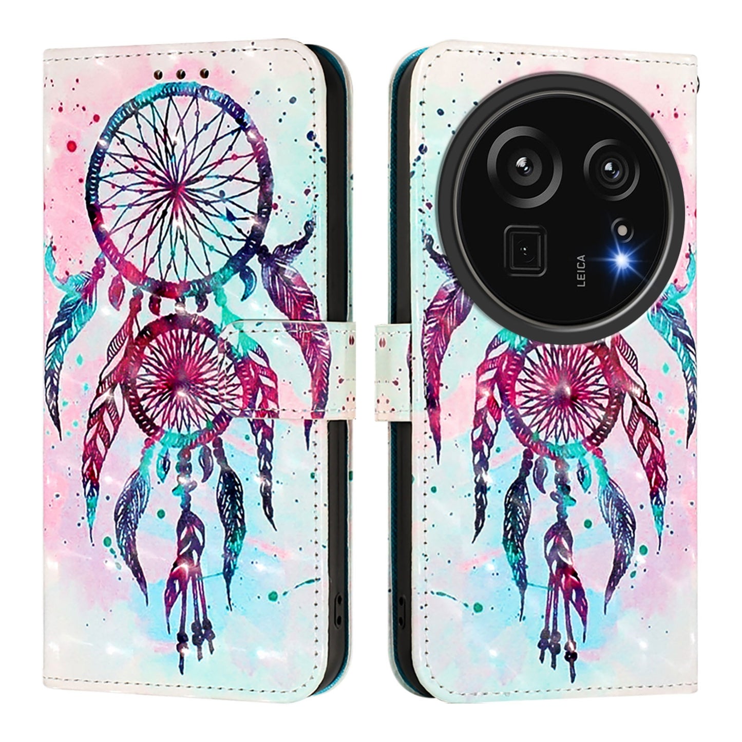 Sharp Aquos R9 Pro SH-54E Leather Flip Phone Case with 3D Painted Design, Card Holder, Wallet & Stand Function - Durable Protection & Easy Access