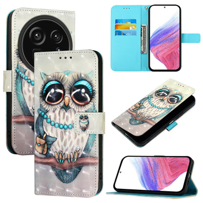Sharp Aquos R9 Pro SH-54E Leather Flip Phone Case with 3D Painted Design, Card Holder, Wallet & Stand Function - Durable Protection & Easy Access