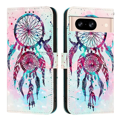 Google Pixel 8 Leather Flip Phone Case with 3D Painted Design, Card Holder, Wallet & Stand Function - Durable Protection & Easy Access