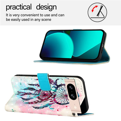Google Pixel 8 Leather Flip Phone Case with 3D Painted Design, Card Holder, Wallet & Stand Function - Durable Protection & Easy Access
