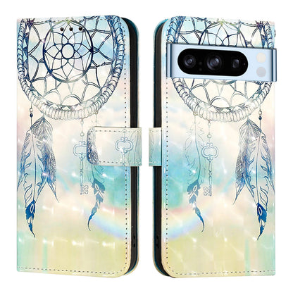 Google Pixel 8 Pro Leather Flip Phone Case with 3D Painted Design, Card Holder, Wallet & Stand Function - Durable Protection & Easy Access