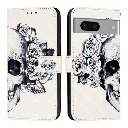 Google Pixel 7 Leather Flip Phone Case with 3D Painted Design, Card Holder, Wallet & Stand Function - Durable Protection & Easy Access