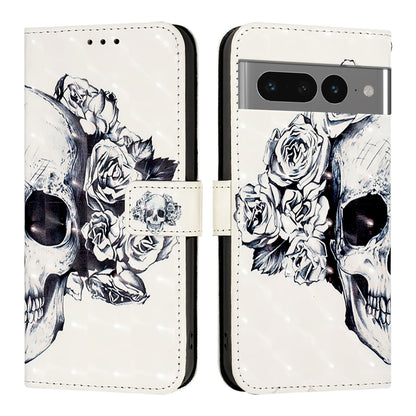 Google Pixel 7 Pro Leather Flip Phone Case with 3D Painted Design, Card Holder, Wallet & Stand Function - Durable Protection & Easy Access
