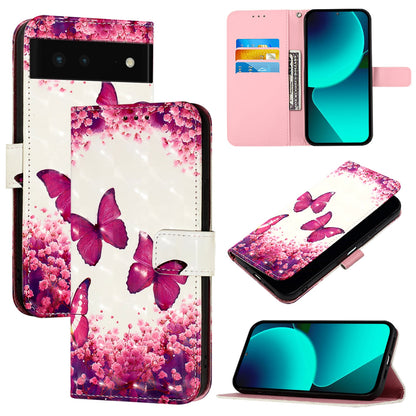 Google Pixel 6 Leather Flip Phone Case with 3D Painted Design, Card Holder, Wallet & Stand Function - Durable Protection & Easy Access