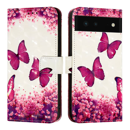 Google Pixel 6 Leather Flip Phone Case with 3D Painted Design, Card Holder, Wallet & Stand Function - Durable Protection & Easy Access