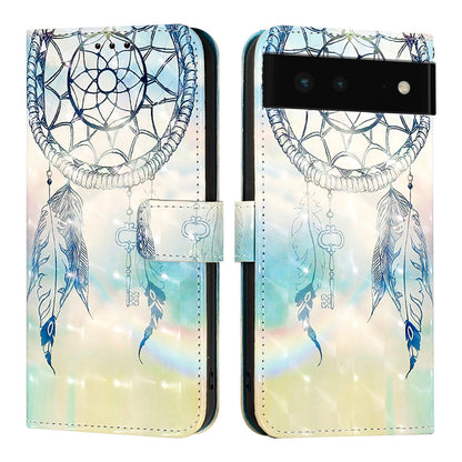 Google Pixel 6 Leather Flip Phone Case with 3D Painted Design, Card Holder, Wallet & Stand Function - Durable Protection & Easy Access