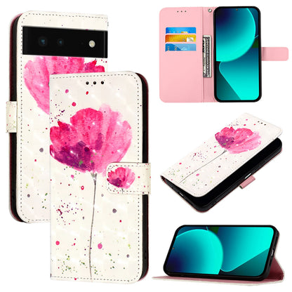 Google Pixel 6 Leather Flip Phone Case with 3D Painted Design, Card Holder, Wallet & Stand Function - Durable Protection & Easy Access