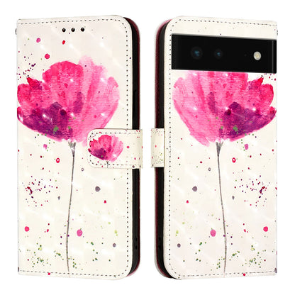 Google Pixel 6 Leather Flip Phone Case with 3D Painted Design, Card Holder, Wallet & Stand Function - Durable Protection & Easy Access