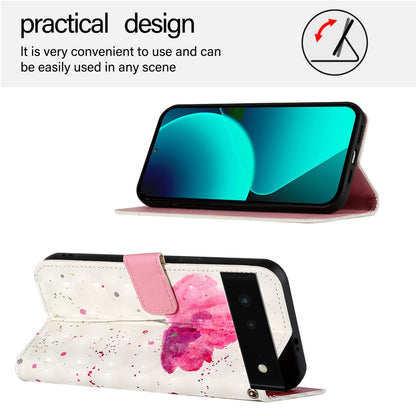 Google Pixel 6 Leather Flip Phone Case with 3D Painted Design, Card Holder, Wallet & Stand Function - Durable Protection & Easy Access