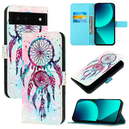 Google Pixel 6 Leather Flip Phone Case with 3D Painted Design, Card Holder, Wallet & Stand Function - Durable Protection & Easy Access
