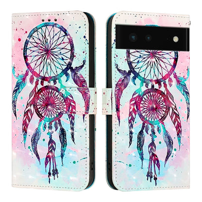 Google Pixel 6 Leather Flip Phone Case with 3D Painted Design, Card Holder, Wallet & Stand Function - Durable Protection & Easy Access