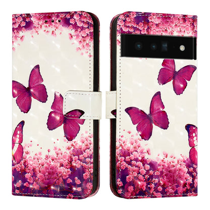 Google Pixel 6 Pro Leather Flip Phone Case with 3D Painted Design, Card Holder, Wallet & Stand Function - Durable Protection & Easy Access