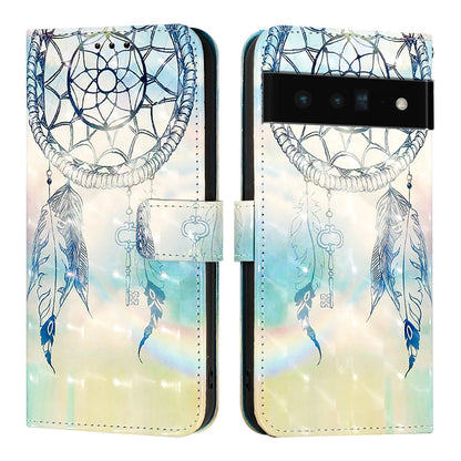 Google Pixel 6 Pro Leather Flip Phone Case with 3D Painted Design, Card Holder, Wallet & Stand Function - Durable Protection & Easy Access