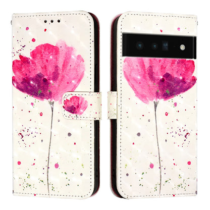 Google Pixel 6 Pro Leather Flip Phone Case with 3D Painted Design, Card Holder, Wallet & Stand Function - Durable Protection & Easy Access