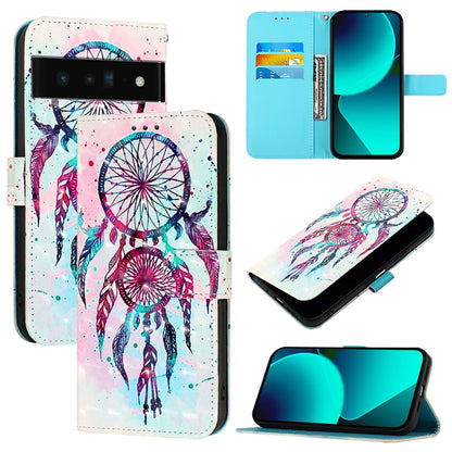 Google Pixel 6 Pro Leather Flip Phone Case with 3D Painted Design, Card Holder, Wallet & Stand Function - Durable Protection & Easy Access