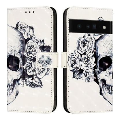 Google Pixel 6 Pro Leather Flip Phone Case with 3D Painted Design, Card Holder, Wallet & Stand Function - Durable Protection & Easy Access