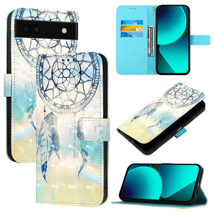 Google Pixel 6a Leather Flip Phone Case with 3D Painted Design, Card Holder, Wallet & Stand Function - Durable Protection & Easy Access