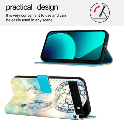 Google Pixel 6a Leather Flip Phone Case with 3D Painted Design, Card Holder, Wallet & Stand Function - Durable Protection & Easy Access