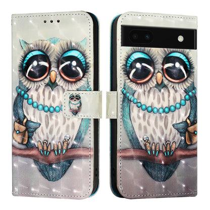 Google Pixel 6a Leather Flip Phone Case with 3D Painted Design, Card Holder, Wallet & Stand Function - Durable Protection & Easy Access