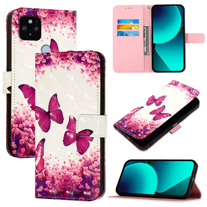 Google Pixel 4a Leather Flip Phone Case with 3D Painted Design, Card Holder, Wallet & Stand Function - Durable Protection & Easy Access