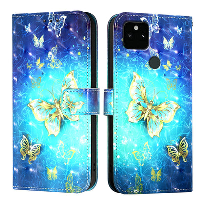 Google Pixel 5a 5G Leather Flip Phone Case with 3D Painted Design, Card Holder, Wallet & Stand Function - Durable Protection & Easy Access