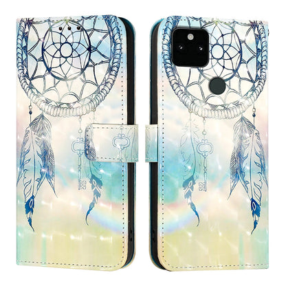 Google Pixel 5a 5G Leather Flip Phone Case with 3D Painted Design, Card Holder, Wallet & Stand Function - Durable Protection & Easy Access
