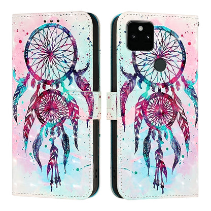 Google Pixel 5a 5G Leather Flip Phone Case with 3D Painted Design, Card Holder, Wallet & Stand Function - Durable Protection & Easy Access