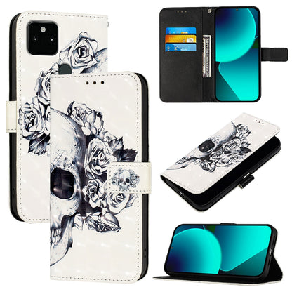 Google Pixel 5a 5G Leather Flip Phone Case with 3D Painted Design, Card Holder, Wallet & Stand Function - Durable Protection & Easy Access
