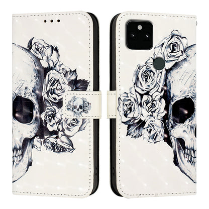 Google Pixel 5a 5G Leather Flip Phone Case with 3D Painted Design, Card Holder, Wallet & Stand Function - Durable Protection & Easy Access