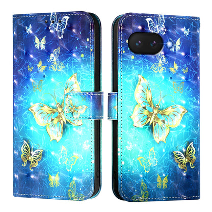 Google Pixel 9a Leather Flip Phone Case with 3D Painted Design, Card Holder, Wallet & Stand Function - Durable Protection & Easy Access