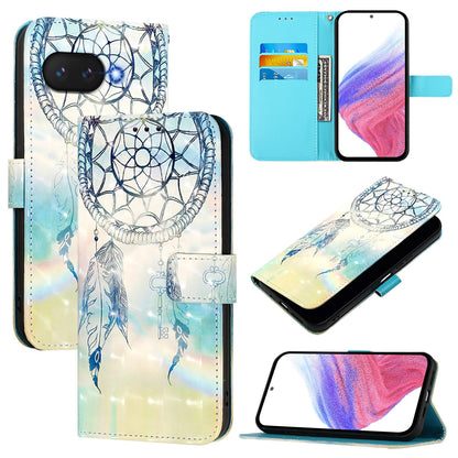 Google Pixel 9a Leather Flip Phone Case with 3D Painted Design, Card Holder, Wallet & Stand Function - Durable Protection & Easy Access