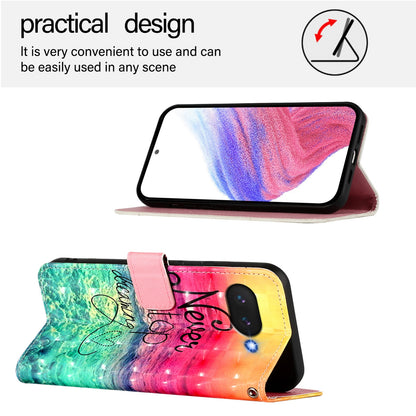 Google Pixel 9a Leather Flip Phone Case with 3D Painted Design, Card Holder, Wallet & Stand Function - Durable Protection & Easy Access