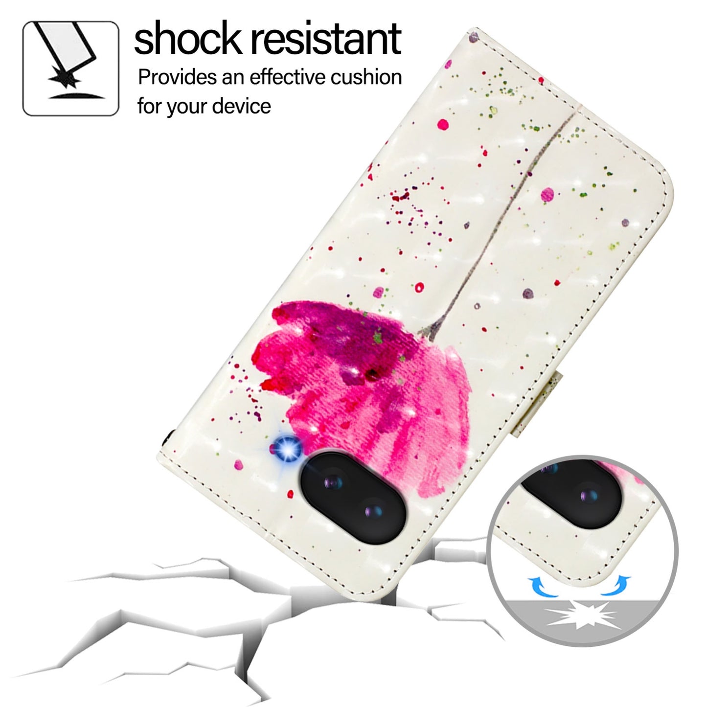 Google Pixel 9a Leather Flip Phone Case with 3D Painted Design, Card Holder, Wallet & Stand Function - Durable Protection & Easy Access