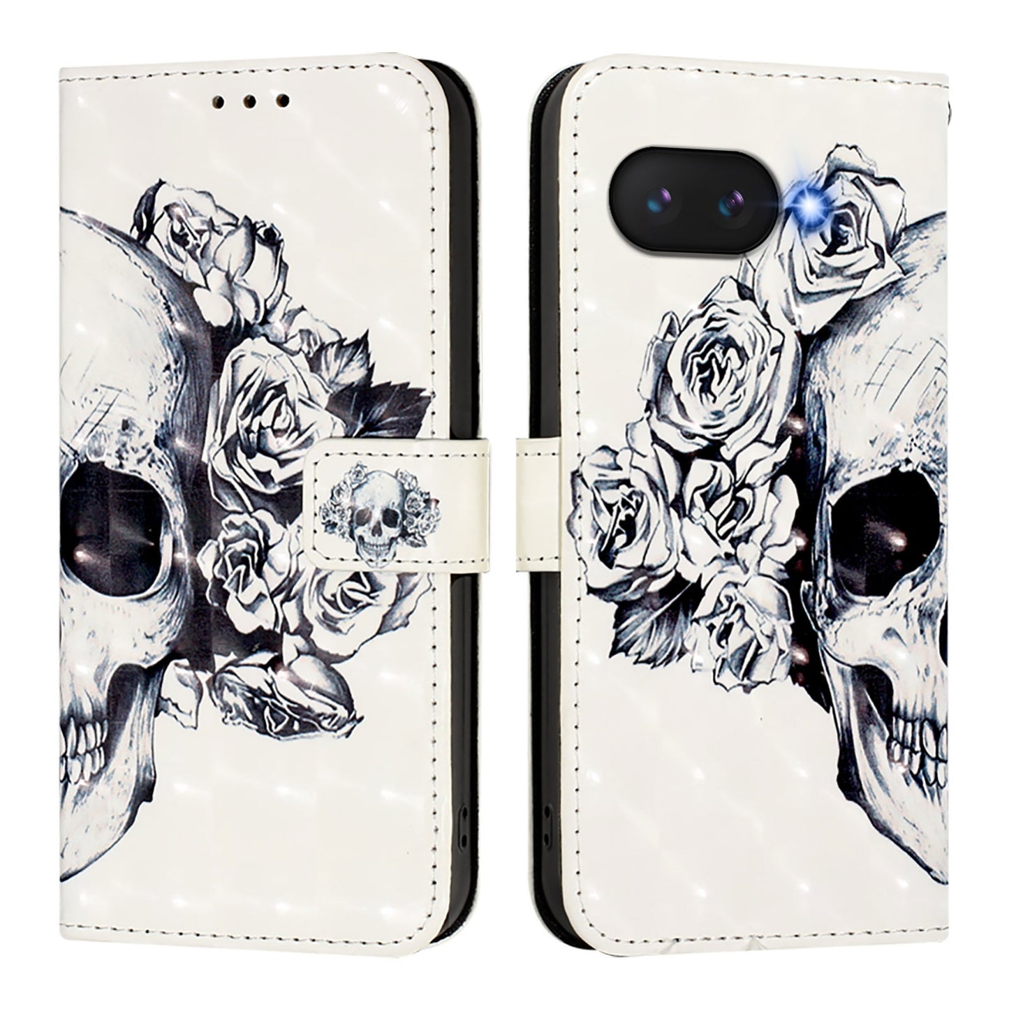Google Pixel 9a Leather Flip Phone Case with 3D Painted Design, Card Holder, Wallet & Stand Function - Durable Protection & Easy Access