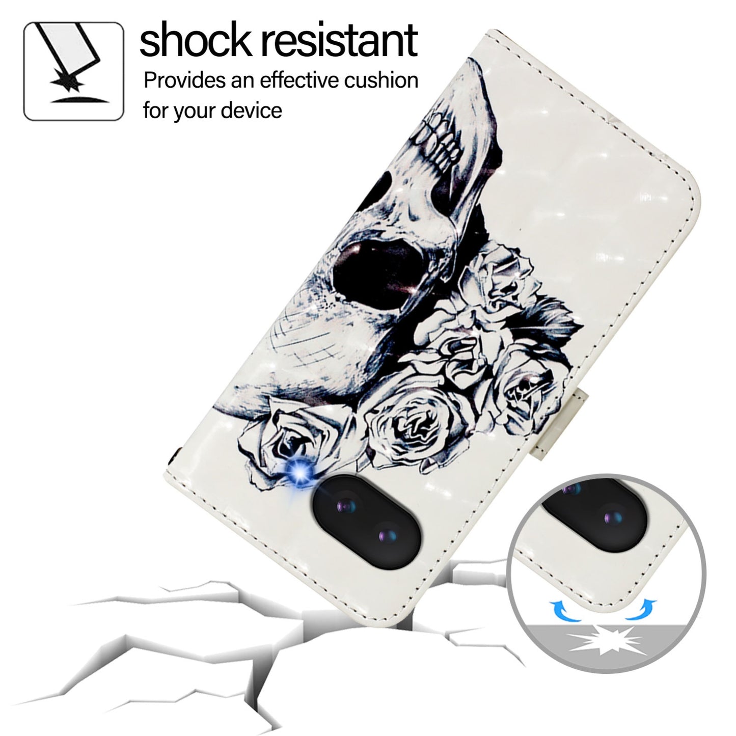 Google Pixel 9a Leather Flip Phone Case with 3D Painted Design, Card Holder, Wallet & Stand Function - Durable Protection & Easy Access