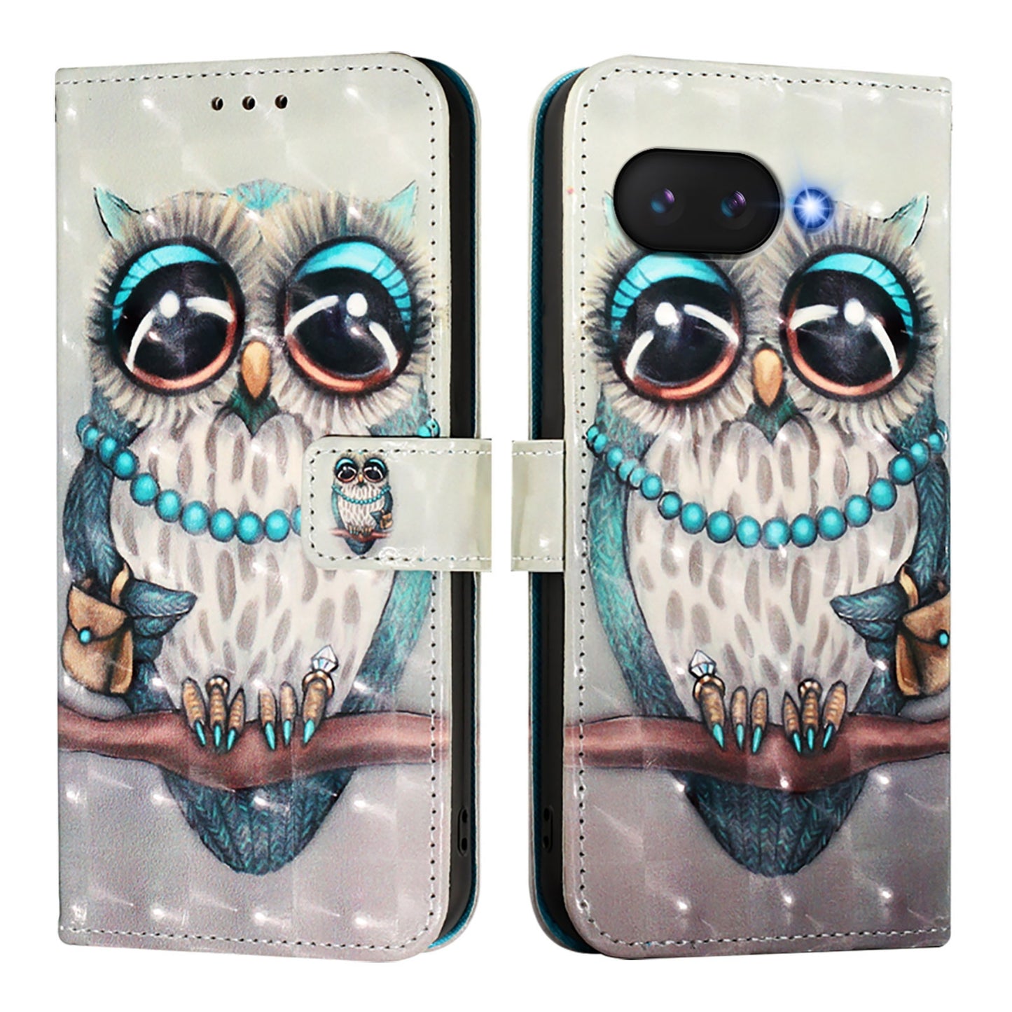 Google Pixel 9a Leather Flip Phone Case with 3D Painted Design, Card Holder, Wallet & Stand Function - Durable Protection & Easy Access