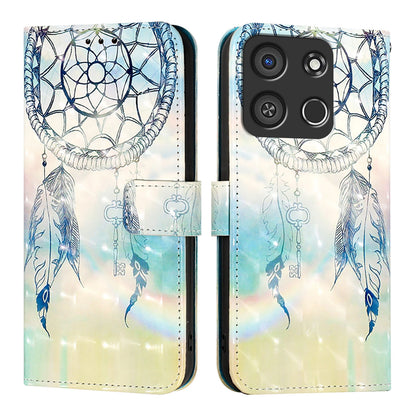 Itel A05s Leather Flip Phone Case with 3D Painted Design, Card Holder, Wallet & Stand Function - Durable Protection & Easy Access