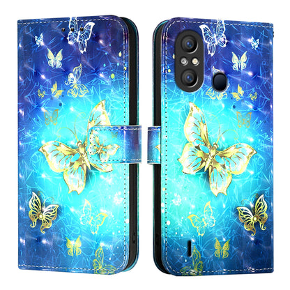 Itel A49 Leather Flip Phone Case with 3D Painted Design, Card Holder, Wallet & Stand Function - Durable Protection & Easy Access