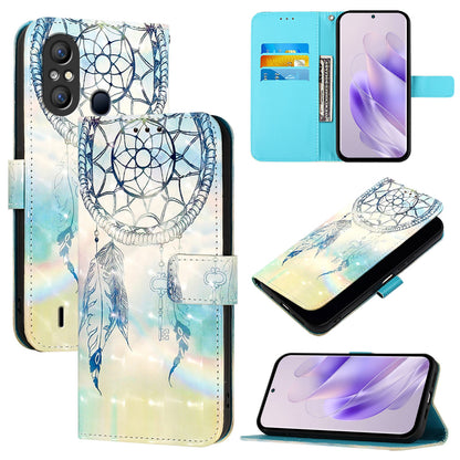 Itel A49 Leather Flip Phone Case with 3D Painted Design, Card Holder, Wallet & Stand Function - Durable Protection & Easy Access