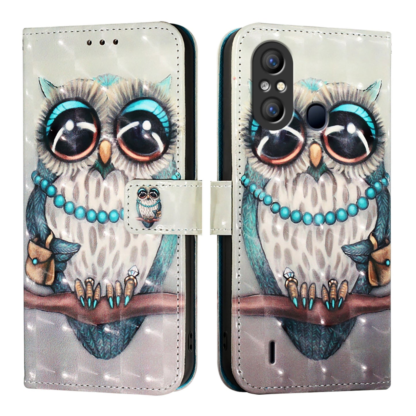 Itel A49 Leather Flip Phone Case with 3D Painted Design, Card Holder, Wallet & Stand Function - Durable Protection & Easy Access