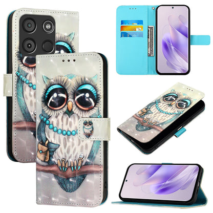 Itel A60 Leather Flip Phone Case with 3D Painted Design, Card Holder, Wallet & Stand Function - Durable Protection & Easy Access